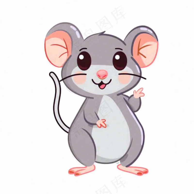 老鼠十二生肖卡通插画免抠(1024x1024)