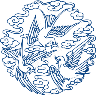 古代青花瓷图案花纹中国风图案祥云纹理传统图腾PNG免扣素材