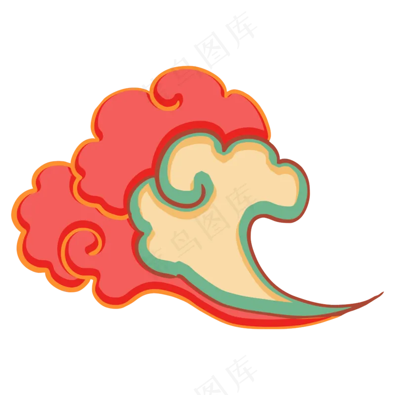 国潮敦煌云纹祥云插画免扣素材 (95)