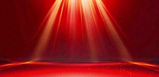 红色展台舞台金光线性节日庆祝喜庆背景国庆春节建军