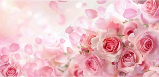 粉红背景上的玫瑰花美丽浪漫梦幻爱情情人节七夕摄影图