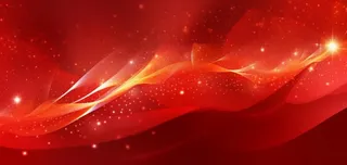 红色喜庆线条曲线科技风粒子流光特效红色展板背景