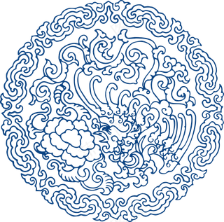 古代青花瓷图案花纹中国风图案祥云纹理传统图腾PNG免扣素材