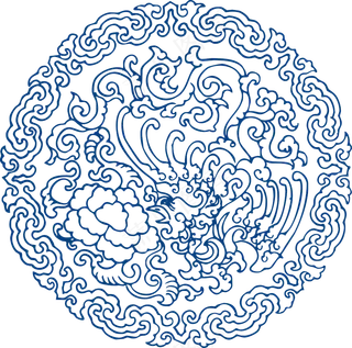 古代青花瓷图案花纹中国风图案祥云纹理传统图腾PNG免扣素材