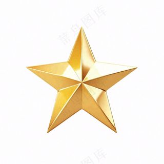 金色五角星卡通免抠