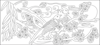 喜上眉梢线条图