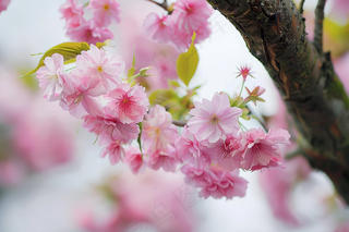 春日樱花花朵摄影图