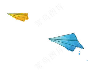 卡通手绘箭头纸飞机PNG免抠元素图片海报背景儿童装饰漂浮
