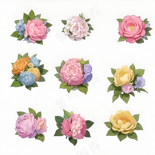 红色黄色粉色玫瑰花免抠素材69