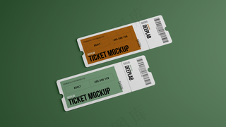 单色背景精致可撕门票正反两面6样机