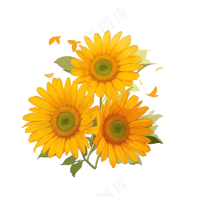 黄色向日葵花朵免抠素材64