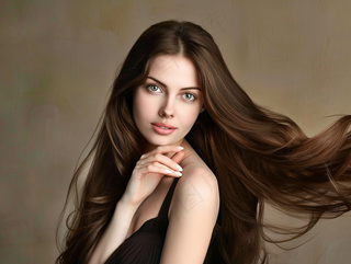 时尚美发美容女性卷发摄影图