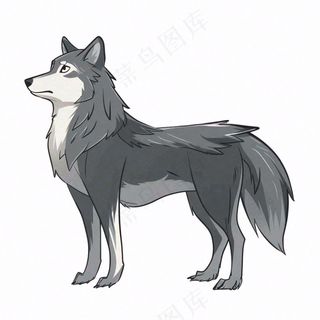 狼灰狼动物卡通插画免抠