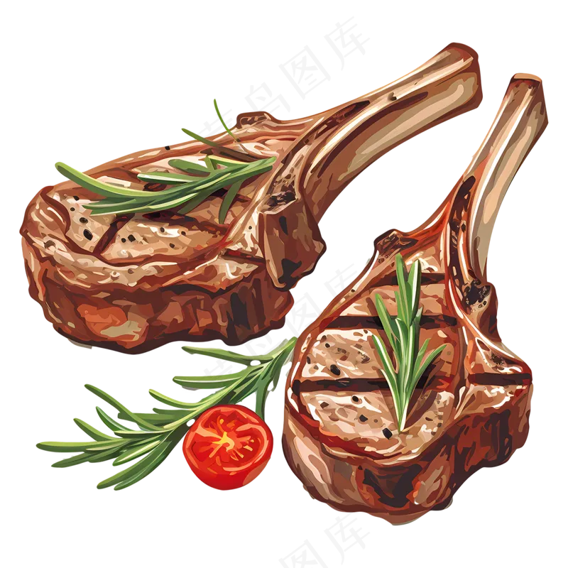 免抠烤羊腿素材