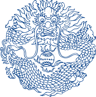 古代青花瓷图案花纹中国风图案祥云纹理传统图腾PNG免扣素材