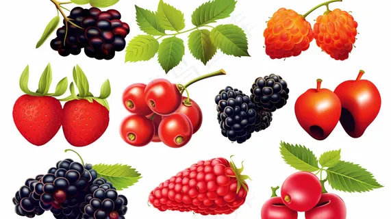 莓果水果卡通插画插图白色背景