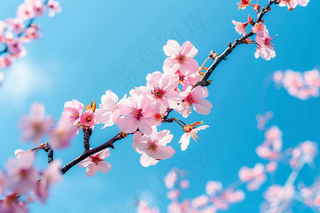 春日樱花花朵摄影图