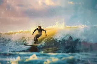 冲浪达人海洋运动摄影图