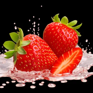 新鲜草莓水飞溅开水果摄影图
