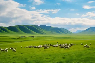 新疆春天草原风光大自然风景摄影图