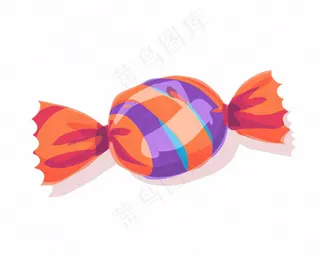 糖果彩色万圣节卡通插画免抠