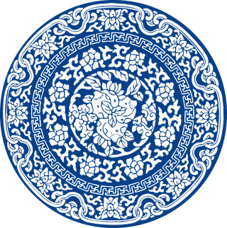 古代青花瓷图案花纹中国风图案祥云纹理传统图腾PNG免扣素材