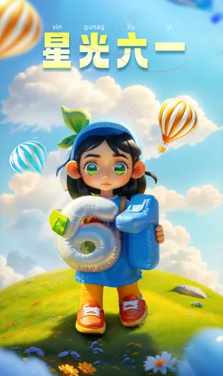 六一儿童节朋友圈宣传海报