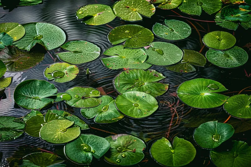 池塘里的睡莲荷叶夏日摄影图(4032x2688)