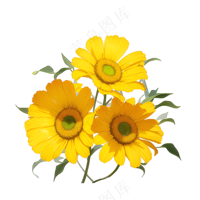 黄色向日葵花朵免抠素材62