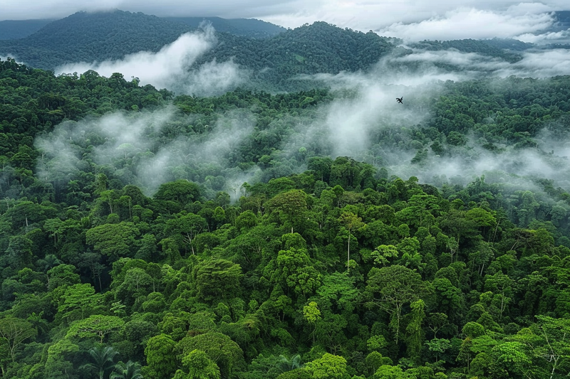 山林森林阳光绿色大自然风景摄影图