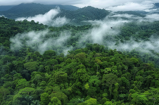 山林森林阳光绿色大自然风景摄影图