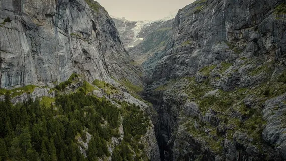 高耸入云的峭壁与茂密的森林 高耸入云的峭壁与茂密的森林