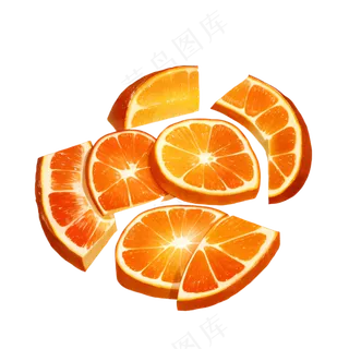 橙色 手绘 橙子 免抠 素材21