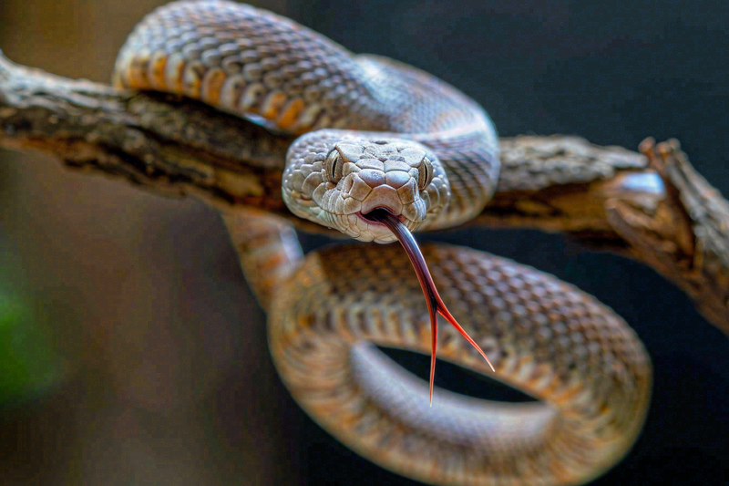蛇爬行动物毒蛇摄影图