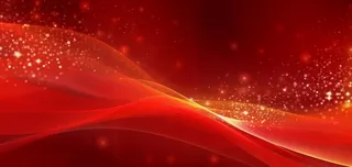 红色喜庆线条曲线科技风粒子流光特效红色展板背景