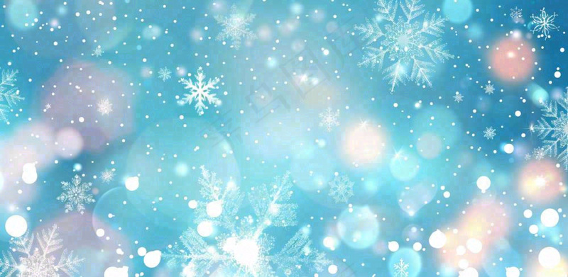 冬天雪花冰冻立冬冬至大寒小寒小雪卡通插画背景(1568x768)