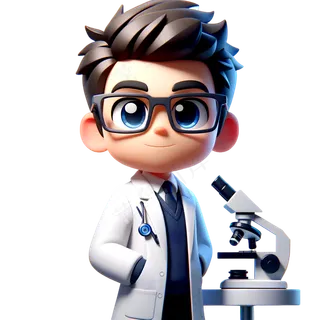 科研人员 科学家 研究人员 3D卡通人物