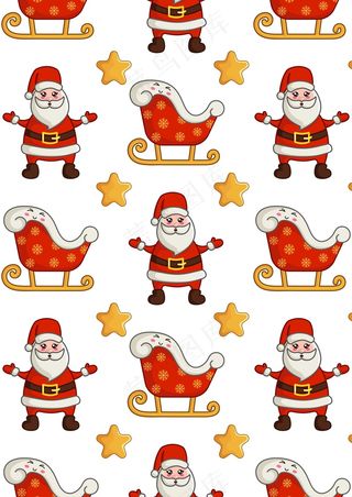 圣诞老人雪橇 圣诞节星星