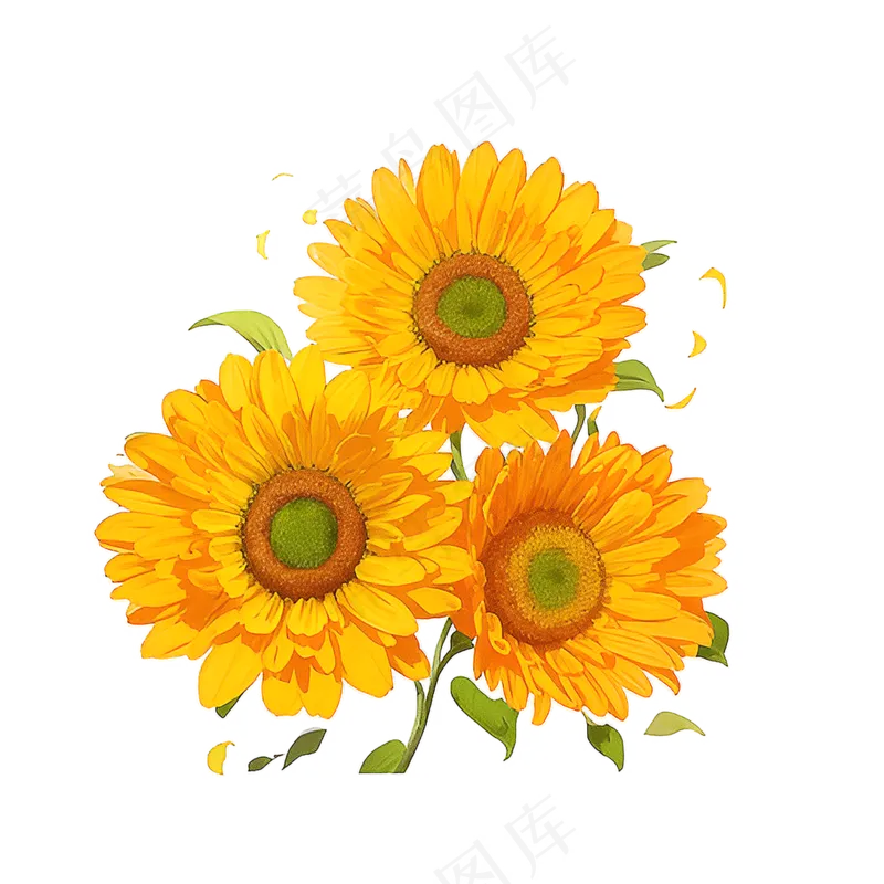 黄色向日葵花朵免抠素材61