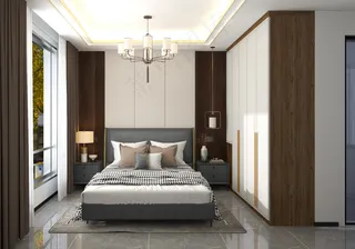 新中式主卧效果图1