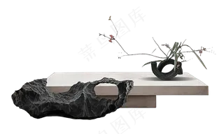 免抠假山盆景植物