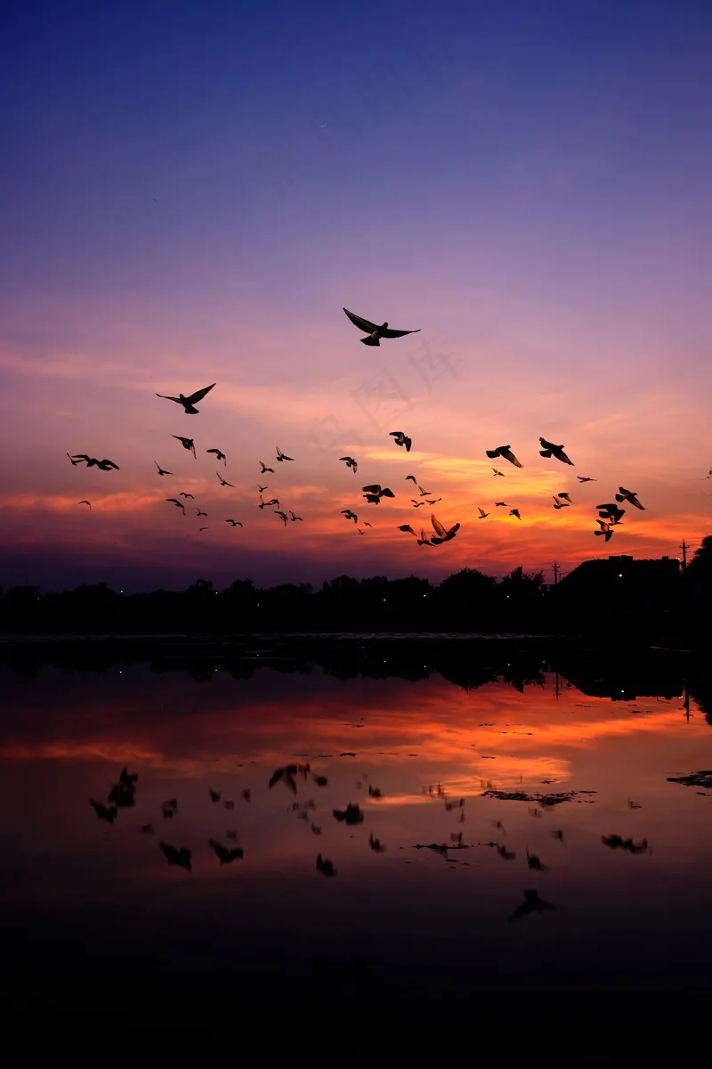 夕阳晚霞图片