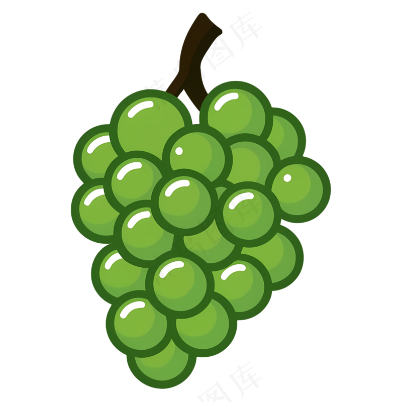 免抠卡通绿色葡萄