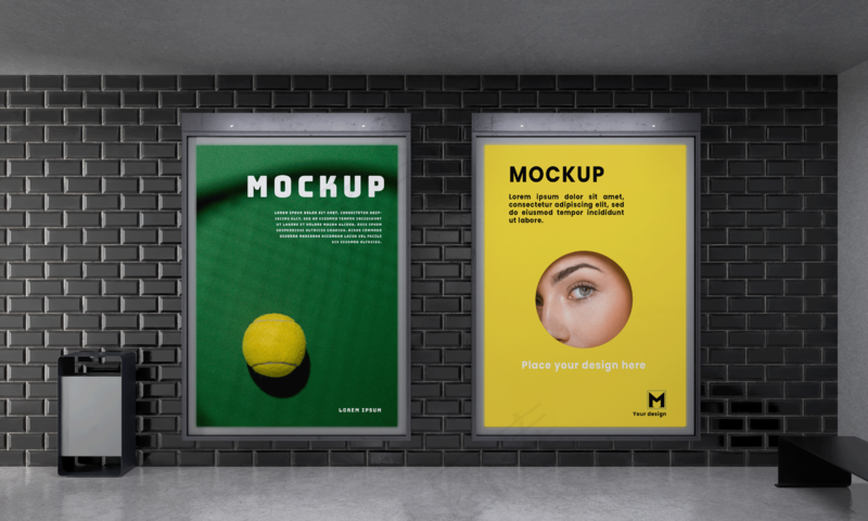 地铁站车站广告牌灯箱样机25样机