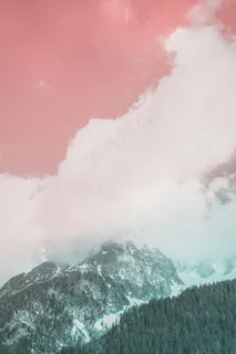 粉色云山图 粉色云山图