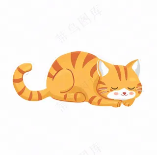 猫咪宠物橘猫可爱动物卡通插画免抠