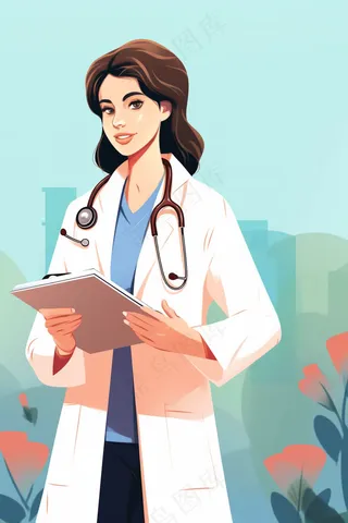 医生护士卡通插画背景