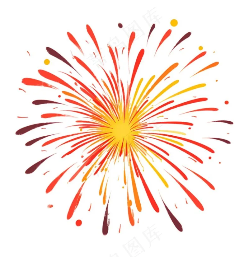 烟花绽放的烟花爆竹新年节日卡通插画免抠(1024x1056)