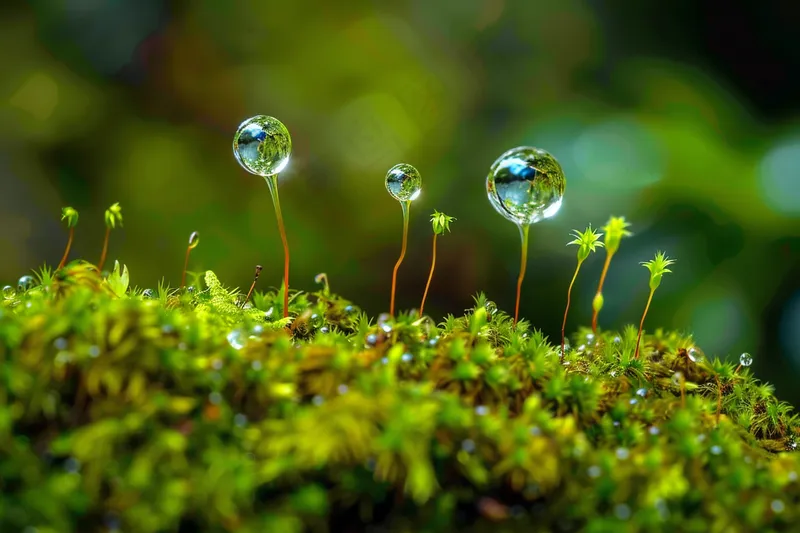 苔藓石壁上生长的苔藓春天摄影图(4032x2688)