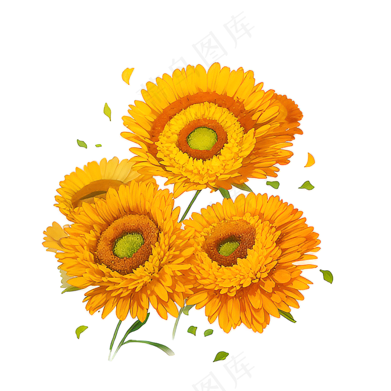 金色向日葵花丛素材6
